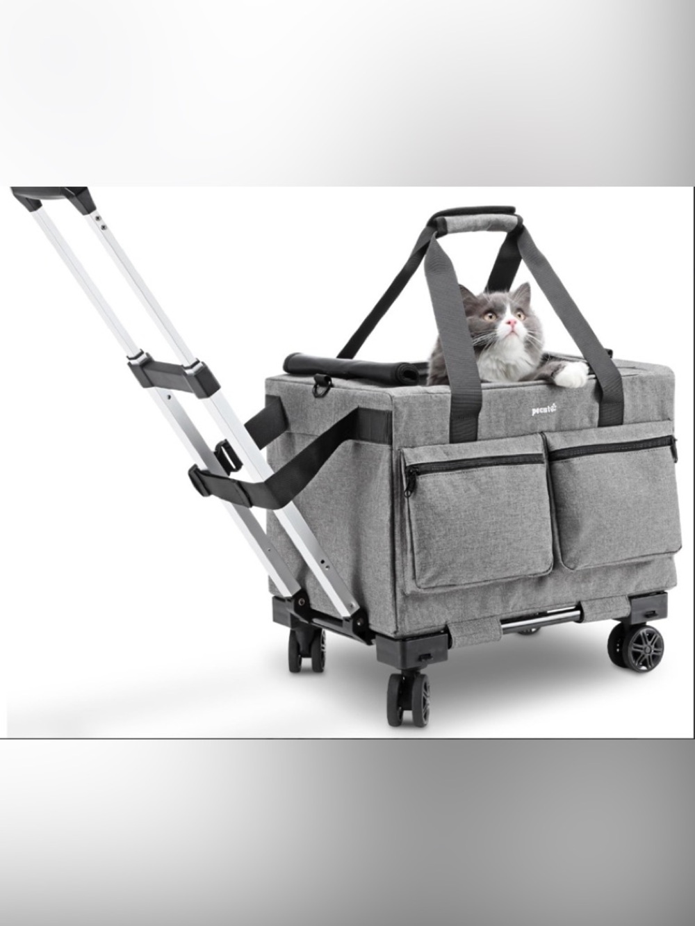 Pecute Carrier Tote with Wheels for Small Pets- New